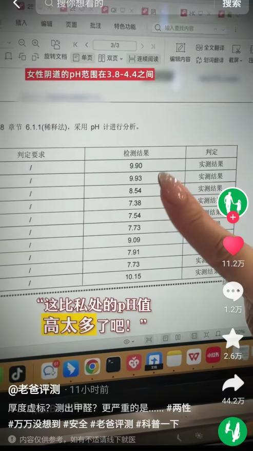 疑虑检测结果显示pH值成产品普遍问题不朽情缘网站老爸评测曝光成人用品健康
